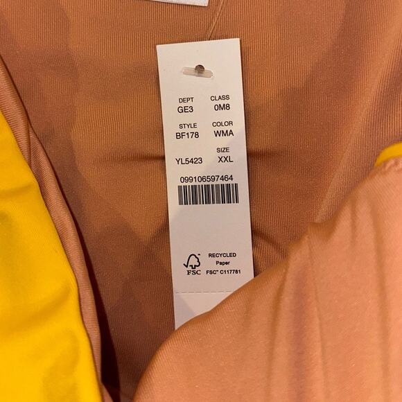 J Crew Yellow High Rise Bottoms White Scrunchie Sweetheart Bikini Top XXL Set - Picture 3 of 4